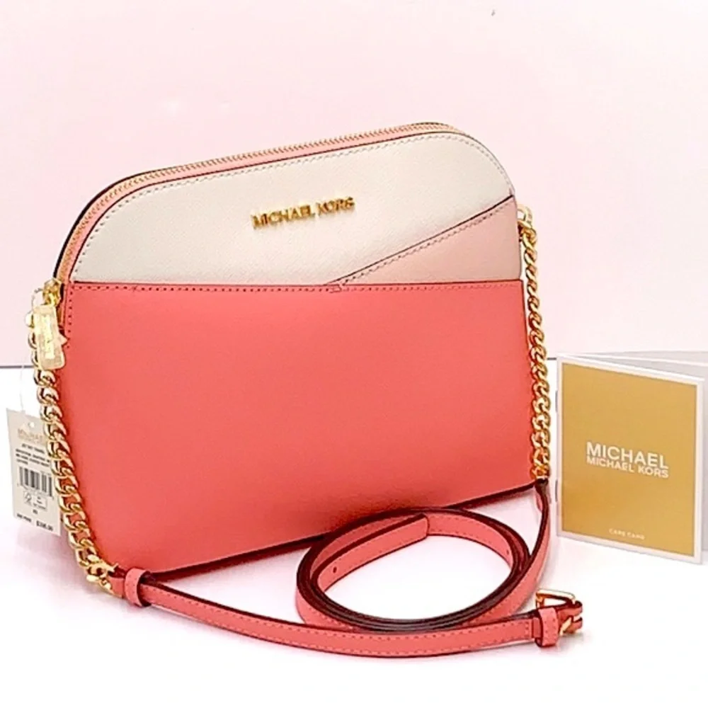 MICHAEL KORS MEDIUM DOME XCROSS XBODY GRAPEFRUIT MULTI COLOR - Picture 1 of 15